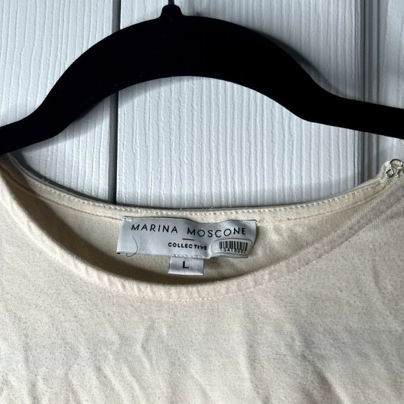 Marina Moscone Collective Cream Sleeveless Ruched Tank Top Women's Size Large L - Picture 5 of 9